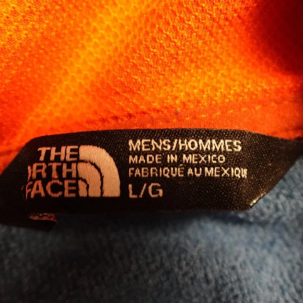 The North Face‎ Hoodie Men’s Large Blue Orange Logo Outdoor Pullover